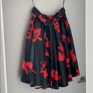 Leatherette knee length swing skirt